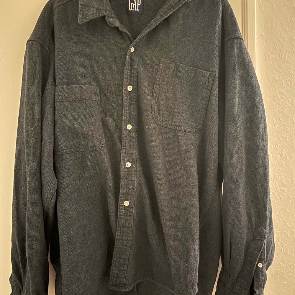GAP Grey Cotton Button Down Shirt